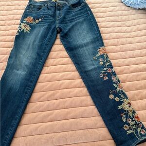 DRIFTWOOD Floral Embroidered Skinny Jeans